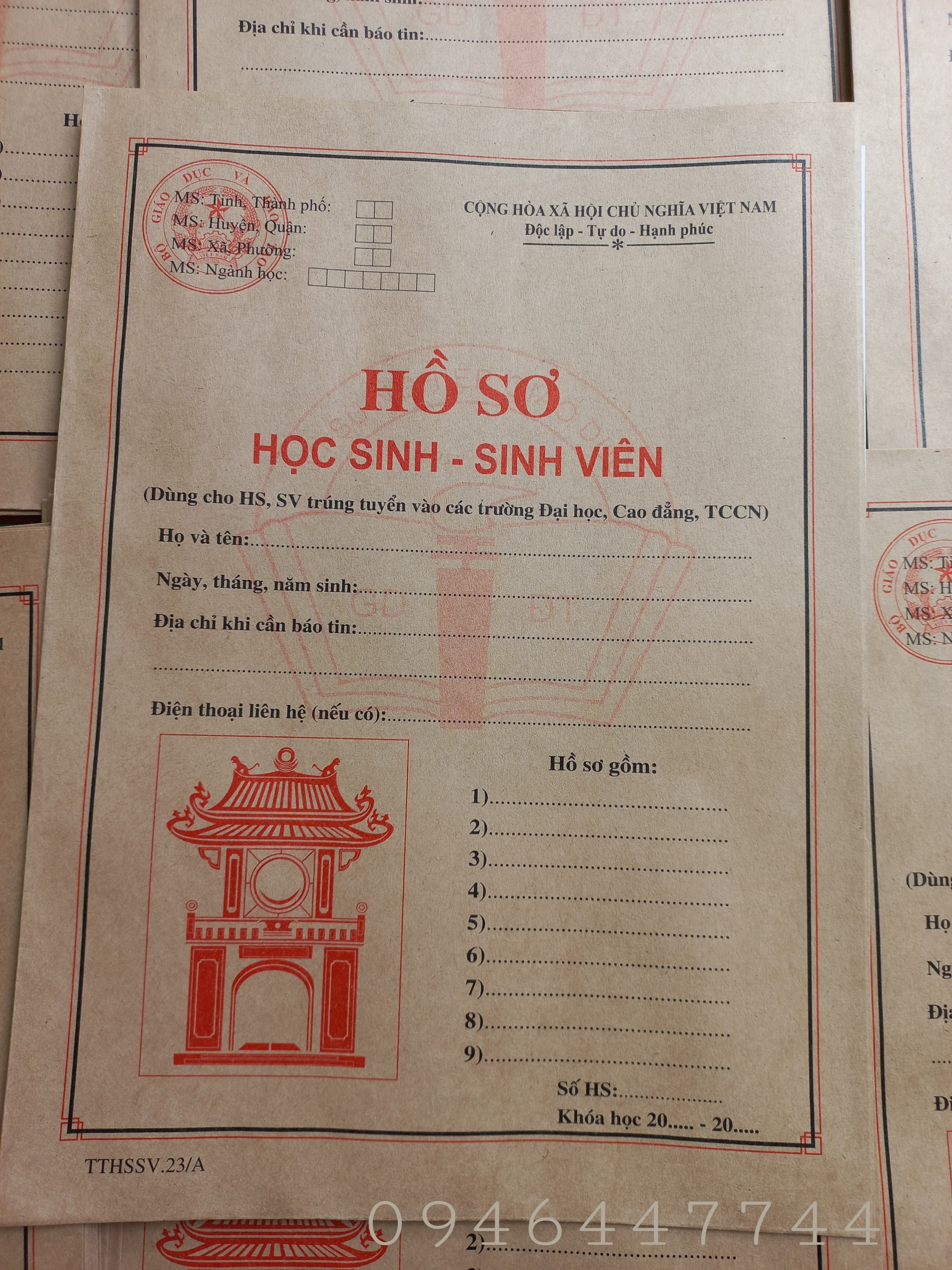Hồ sơ học sinh sinh viên 5 bộ