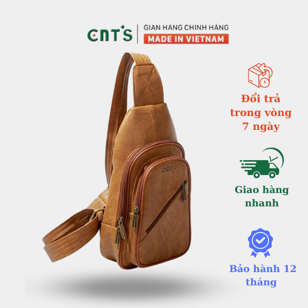 Túi đeo chéo unisex phong cách hàn quốc cnt mq05 bò nhạt