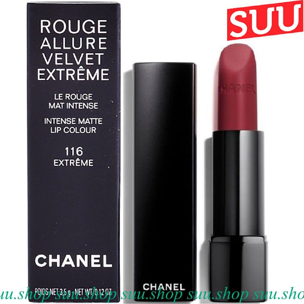 Son Chanel Màu 116 Rouge Allure Velvet Extreme Đỏ Rượu Vang Chính Hãng.