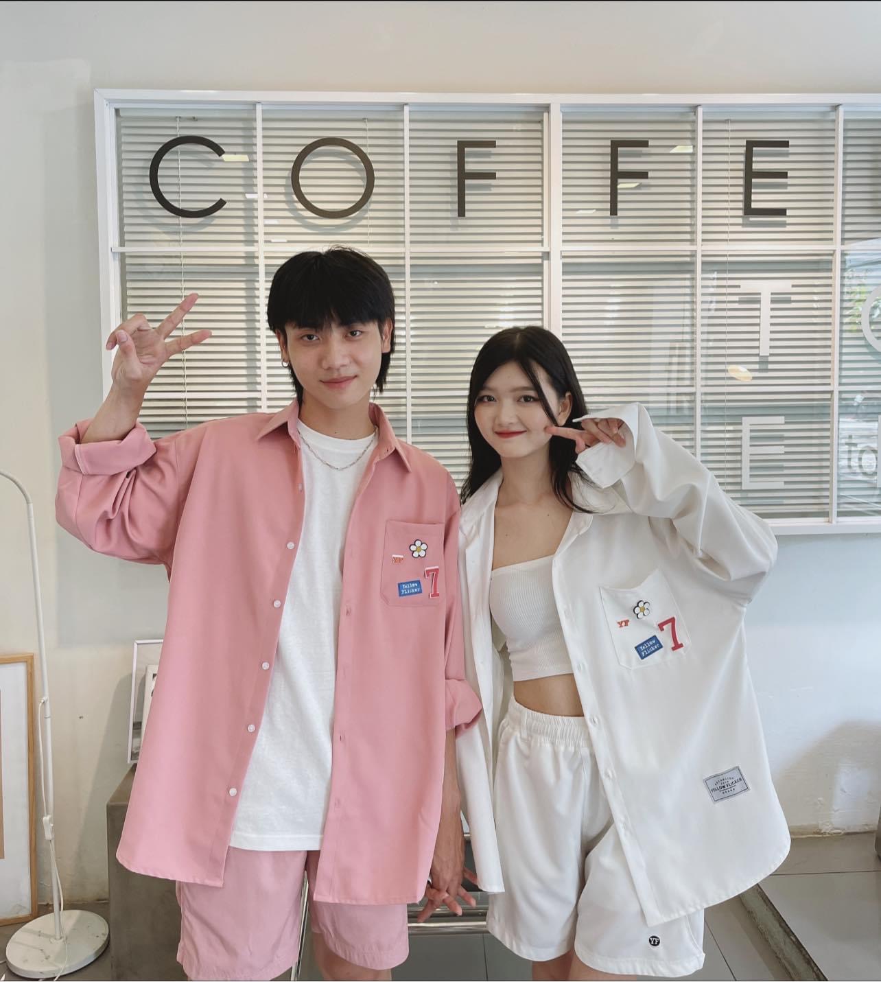 Áo somi tay dài yellow flicker túi hoa unisex