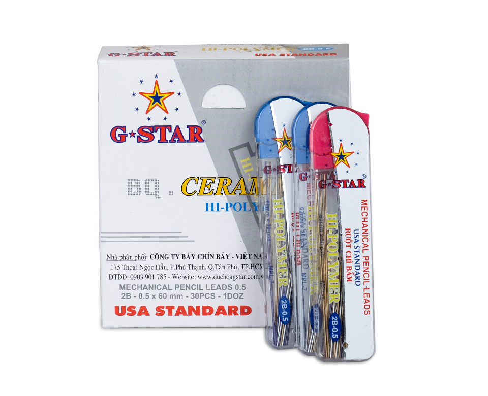 Hộp 12 tép ruột chì vàng gstar mpl7 ngòi 0.5mm thông dụng