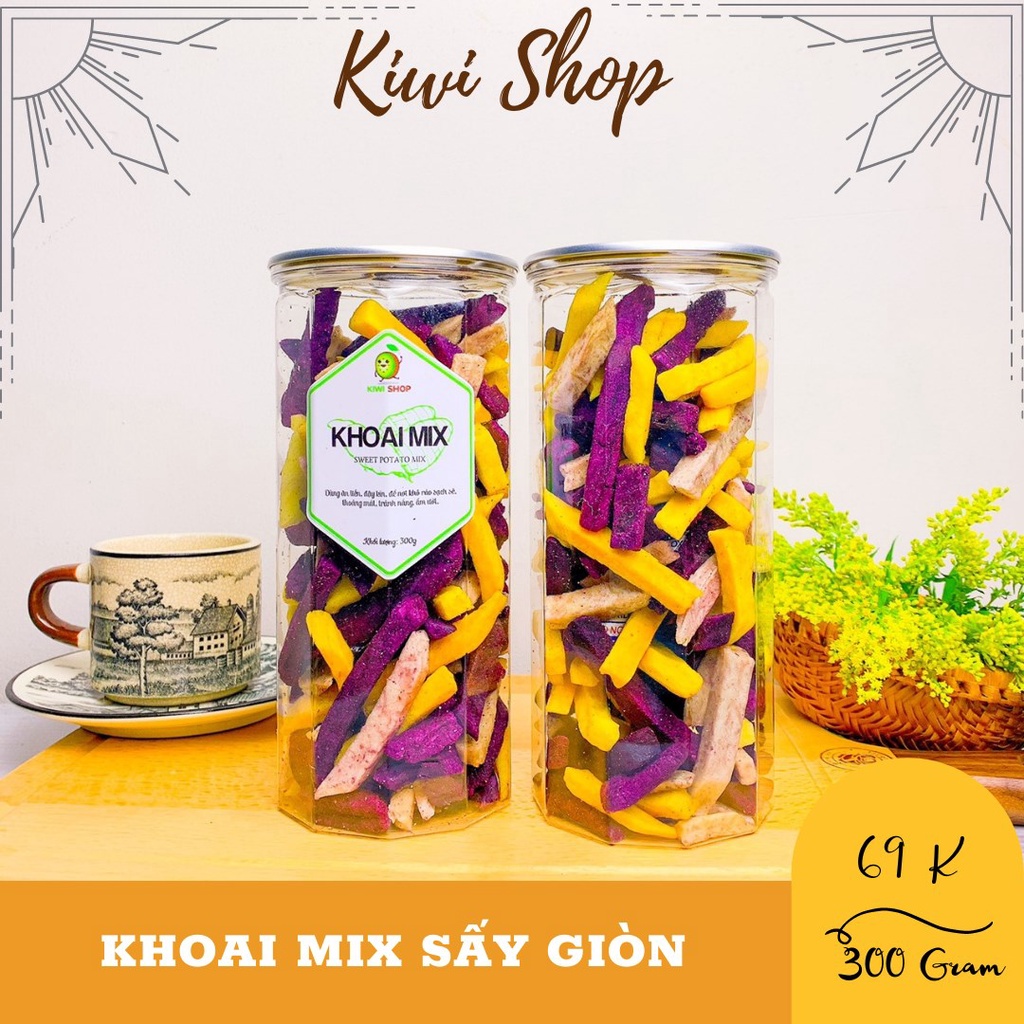 Khoai lang sấy mix 3 loại hủ pet 300g