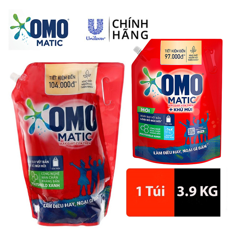 Nước Giặt Omo Matic Cho Máy Cửa Trên 3.9 KG
