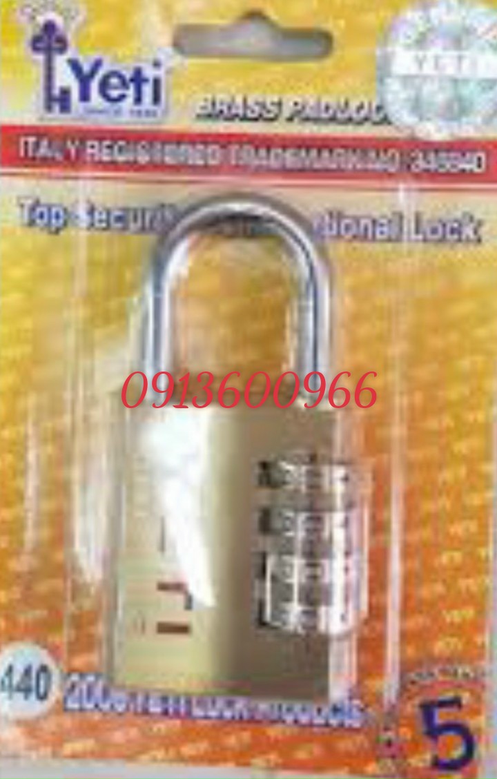Ổ khóa cửa yeti số bấm tự chọn đồng thau taiwan chính hãng cao cấp, vặn bên hông