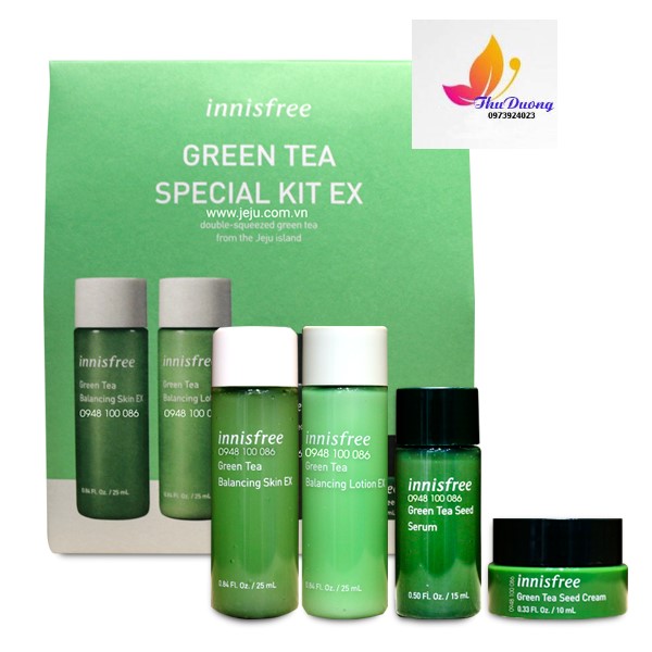 [HCM]Bộ Kit Dưỡng Da Mụn Cấp Ẩm Innisfree Green Tea Special Kit EX
