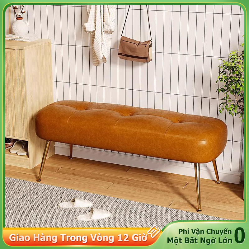 NES Ghế Đẩu Dài Ghế sofa Ghế gác chân Ghế thay giày ghế dài hiện đại có đệm mề Da chống thấm nước và chống bụi bẩn