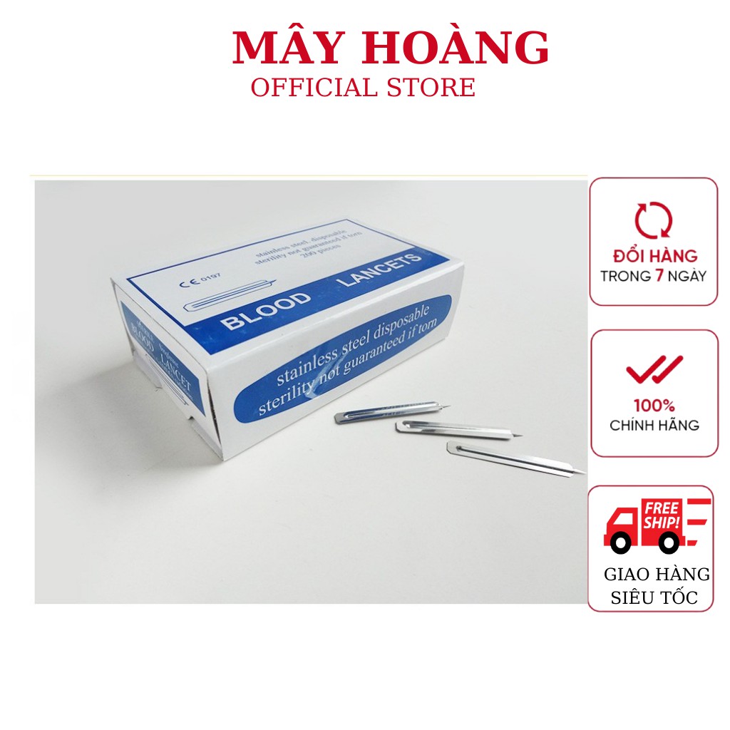 Hộp 200 chiếc kim nặn mụn chích máu blood lancets