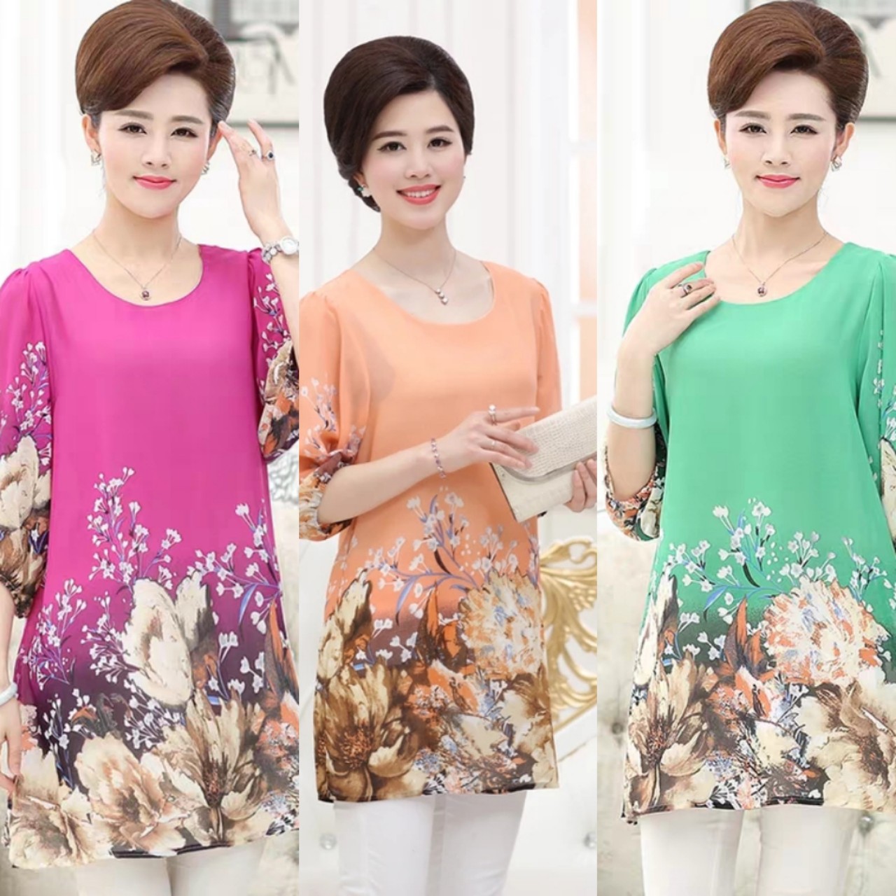 Áo voan hoa Quảng Châu big size