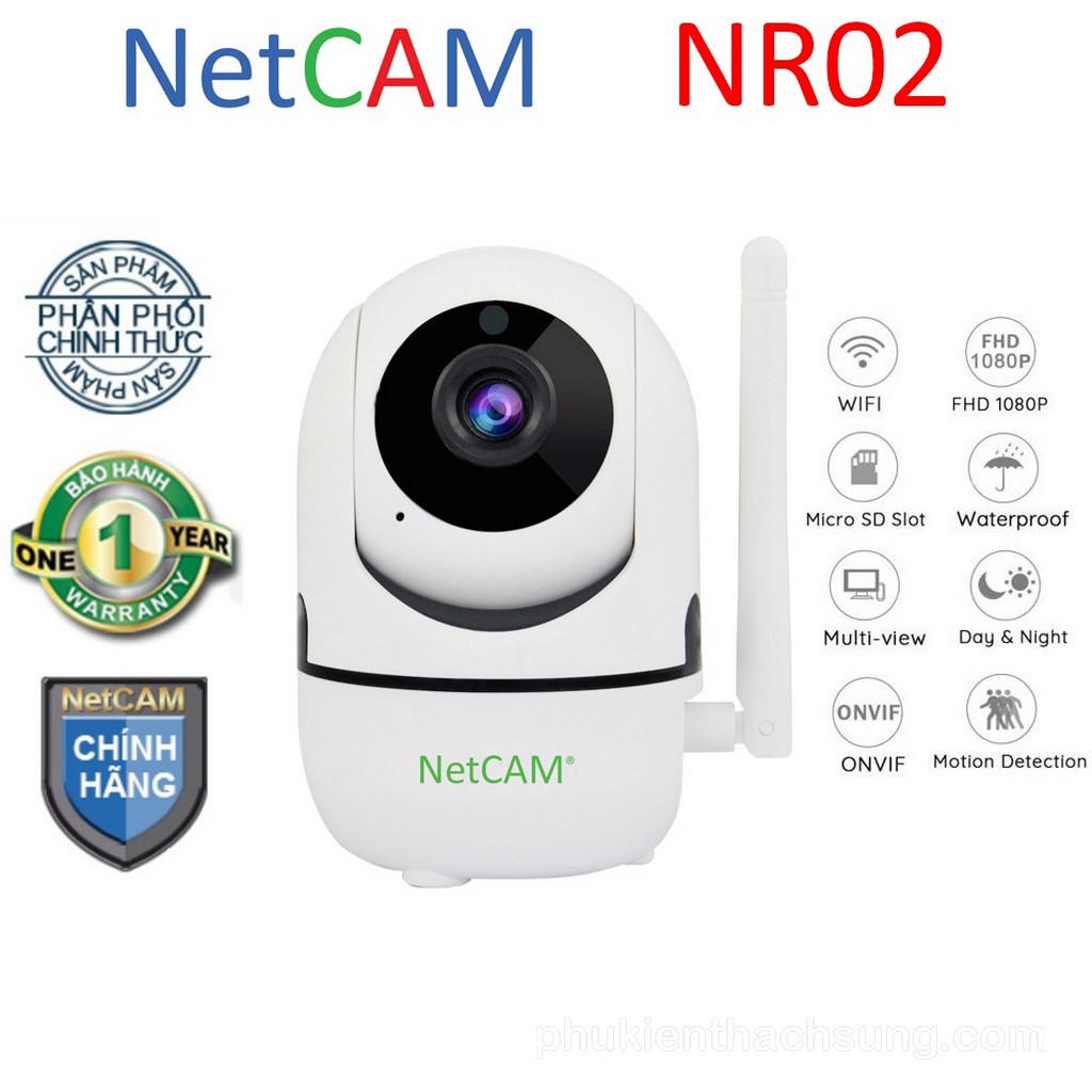 Camera IP Wifi Giám Sát An Ninh NetCAM NR02 - Độ phân giải 2MP / 3MP / 4MP, có chức năng Đàm Thoại, có Khe cắm Thẻ nhớ hỗ trợ lưu trữ tối đa 128GB - Hãng Phân Phối Chính Thức