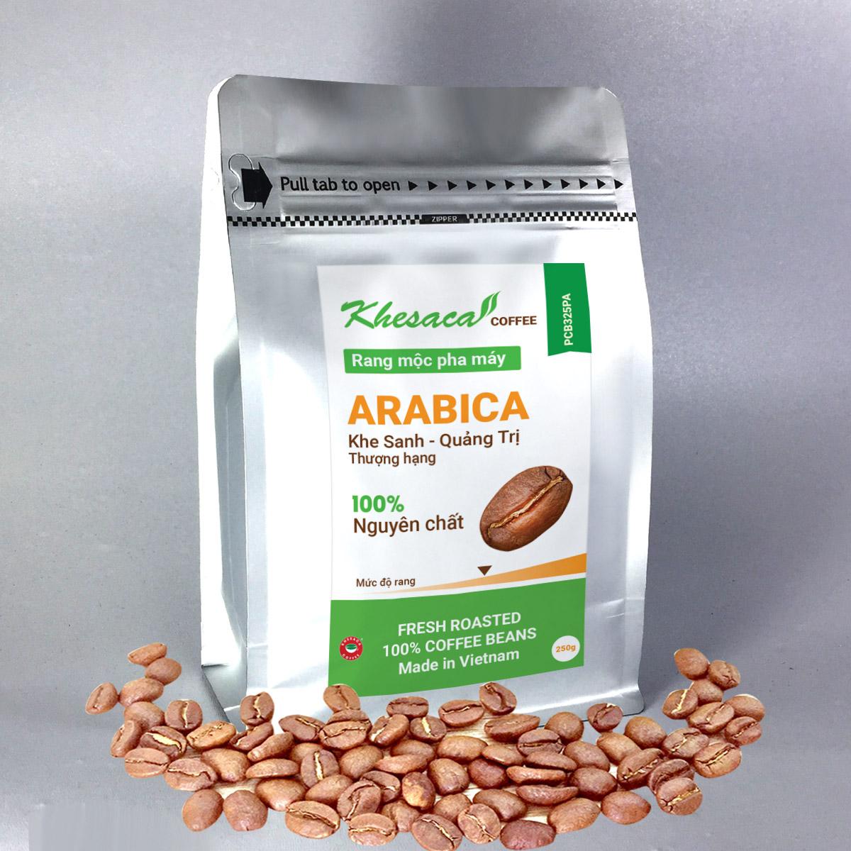 [HCM]Cafe Arabica Khe Sanh - Quảng Trị. Rang vừa phù hợp pha máy & pha phin loại bột đam mê Arabica túi - 250gr