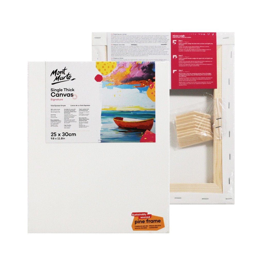 [Giao Hỏa Tốc] Khung Canvas 25x30cm Mont Marte - Single Thick Canvas Signature 25x30cm - CSST2530