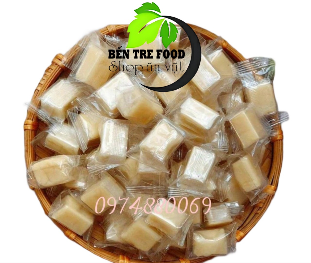 1kg Kẹo dừa sáp truyền thống Bến Tre ít ngọt