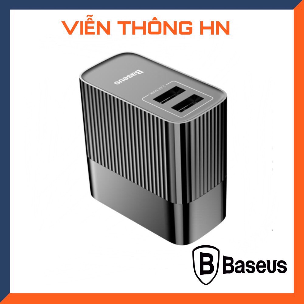 Cốc sạc nhanh chất lượng 2.4A baseus chống cháy nổ - Củ sạc 2 cổng ra cục sạc nhanhcho mã đt samsung oppo vivo xiaomi ...