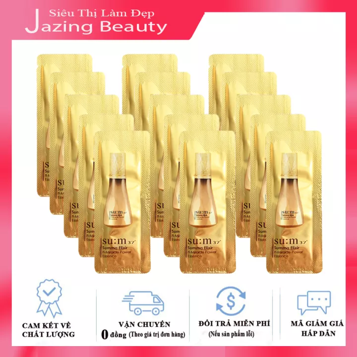 Combo 20 gói sample tinh chất chống lão hoá phục hồi da su:m37 summar elixir 8- micracles power essence - sum37