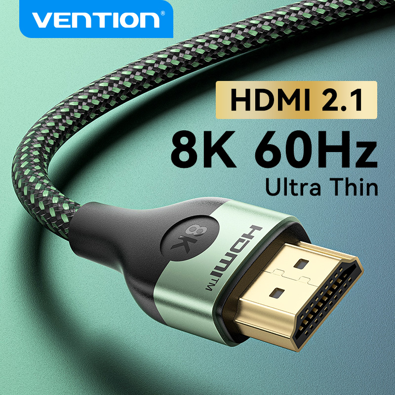  Vention Cáp 2.1 HDMI mỏng 8K 60Hz 48Gbps Cáp HDMI tốc độ cao cho Máy Tính Xách Tay PC Máy tính để bàn Xbox ps5 PS4 máy chiếu màn hình TV Bộ chia cổng đầu nối Đực Với đực HDMI HD HDMI 2 1 dây 