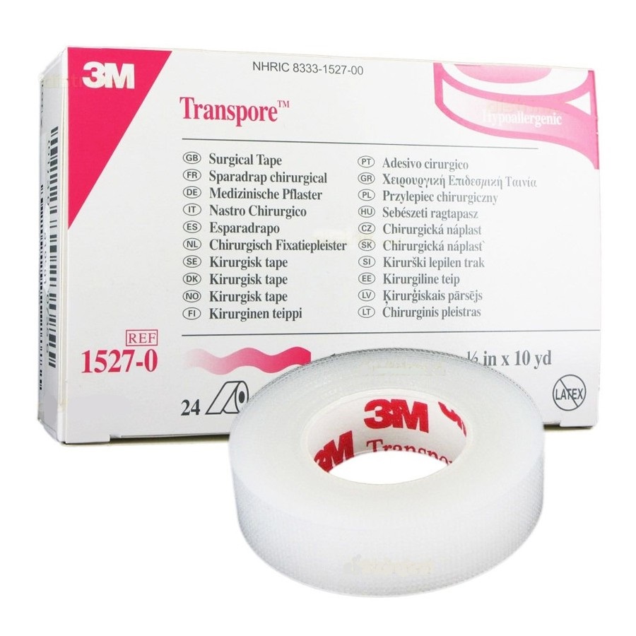 Băng keo trong plastic y tế 3m transpore 1527 không thấm