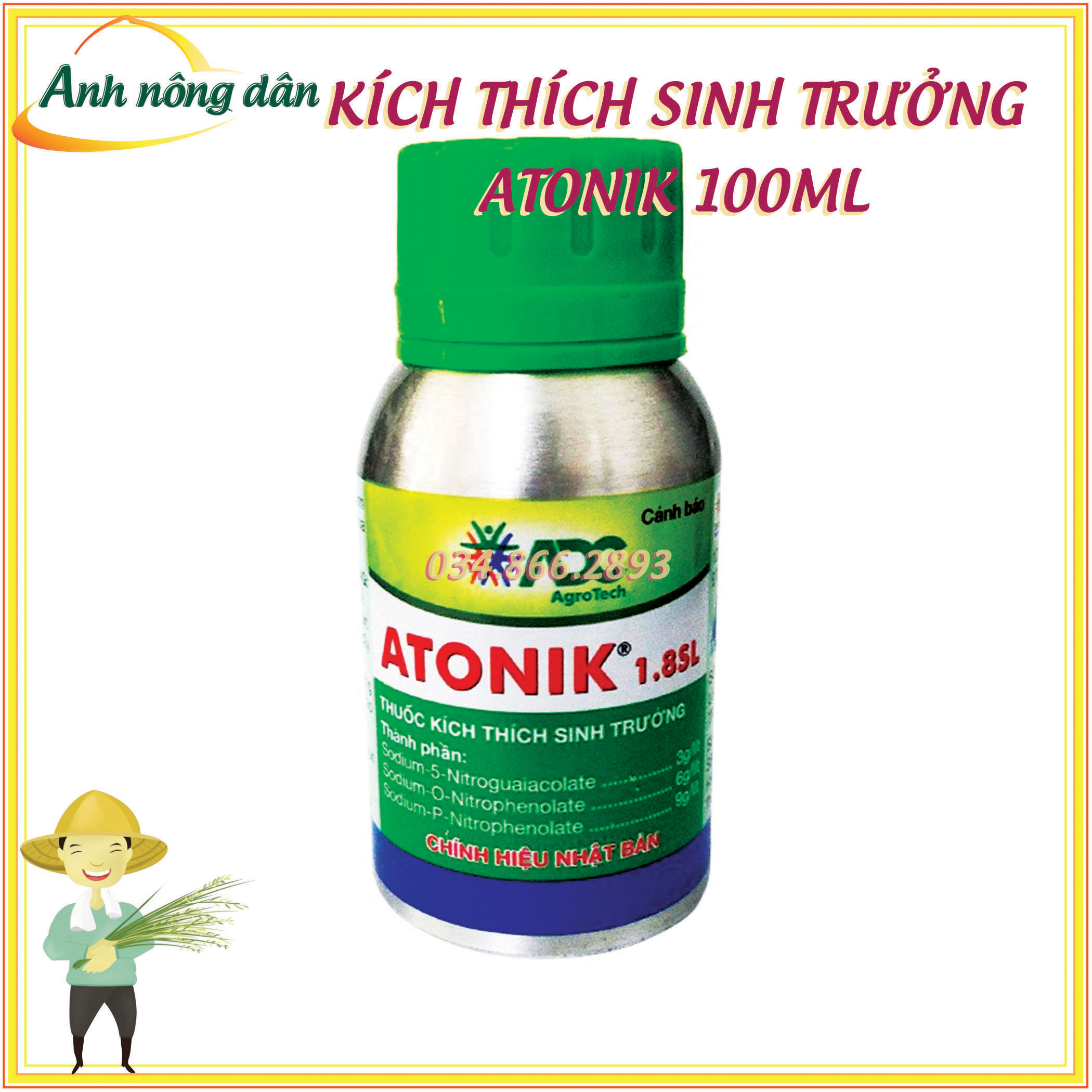 Chai 100ml Atonik kích thích sinh trưởng chai nhôm