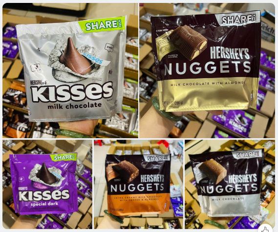 HSD 12/25 Socola Kisses sữa Hershey’s Kisses Milk Chocolate 306g (Ú Bạc)