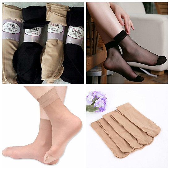 Combo 10 đôi tất da chân Hàn Quốc cổ ngắn siêu dai