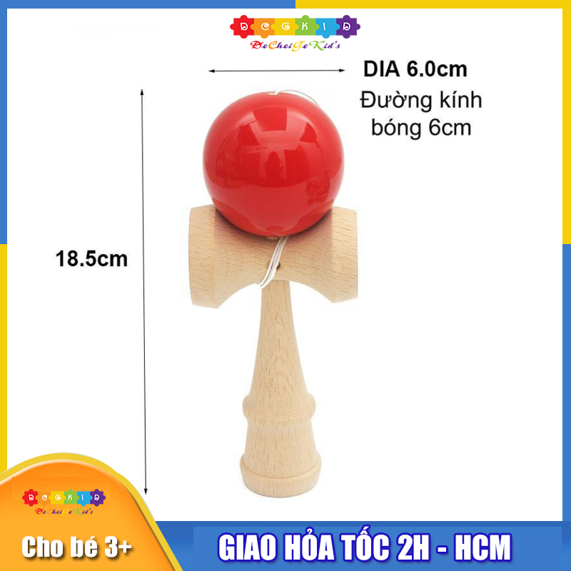 Đồ chơi Kendama bằng gỗ - Trò chơi truyền thống của Nhật Bản - Đồ chơi gỗ thông minh cho bé
