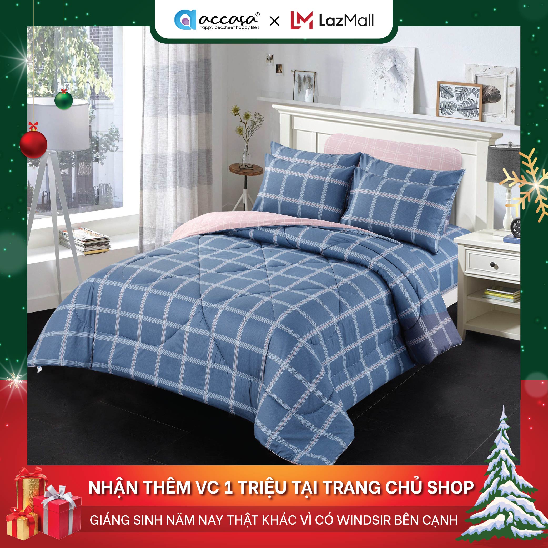 Ga giường 3 đến 4 món Cotton Nhật Bản cao cấp 100% thanh thản Accasa Zen Serene thoáng khí chính hãng độc quyền