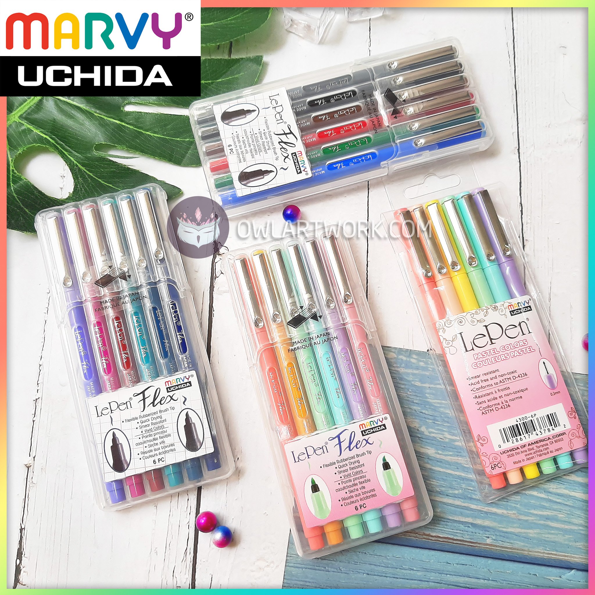 Marvy Le Pen Set of 6- Pastel Colors (4300-6P)