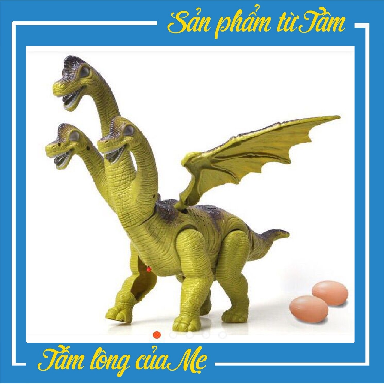 Đồ chơi khủng long đẻ trứng 3 đầu có đèn nhạc đẻ trứng siêu bền dành cho bé trai