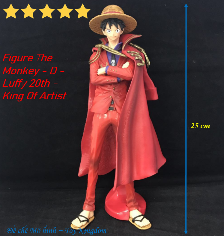 [FreeShip Max] Mô hình Figure Luffy One Piece áo choàng đỏ - bản kỷ niệm 20 năm King Of Artist Cao 25cm Figure The Monkey - D - Luffy 20th