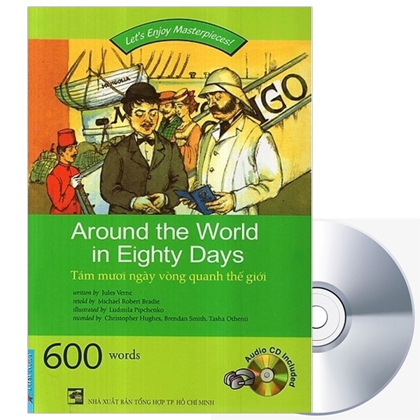 Fahasa - combo sách hay happy reader - tám mươi ngày vòng quanh thế giới - sách kèm cd