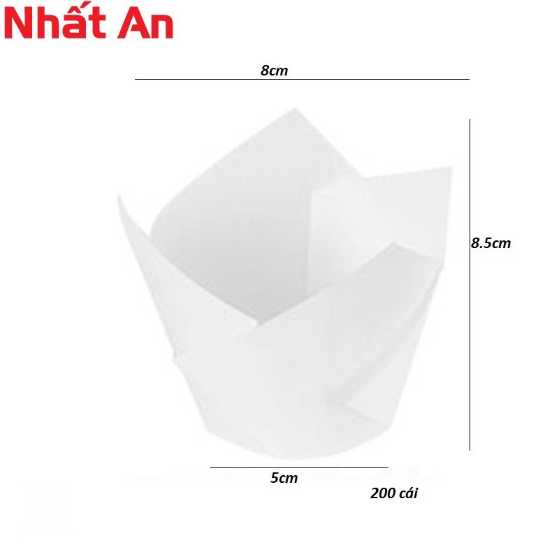 Cup giấy nướng muffin, cupcake lốc 200 cái - có 2 màu