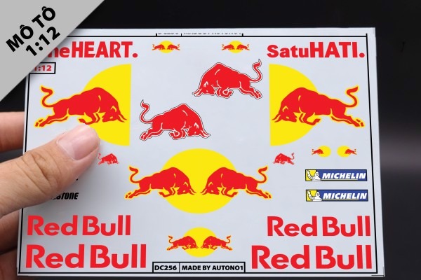 DECAL NƯỚC ĐỘ REDBULL CHO CÁC LOẠI MÔ TÔ 1:12 DC256