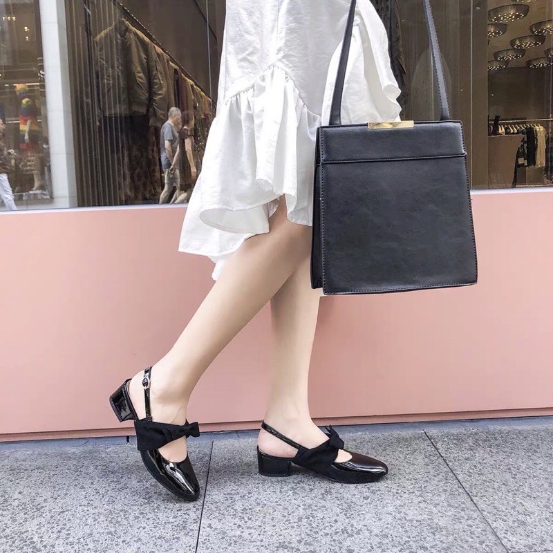 Dép nữ- giày búp bê tiểu thư mũi tròn nơ xinh SD-0285