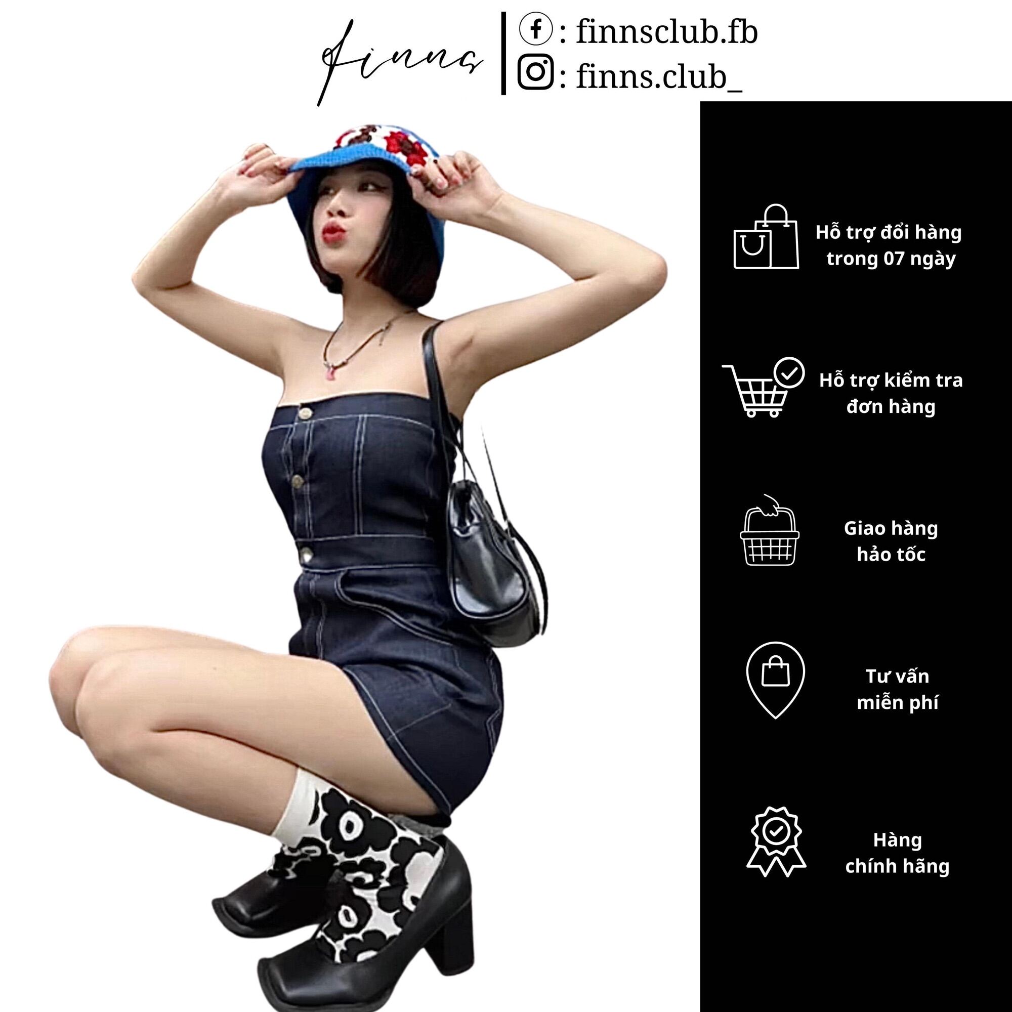 Finns | bộ đồ liền thân jeans lari jum