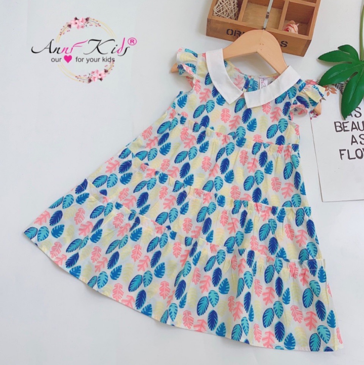 Đầm bé gái vải thô Anni kids V20062 size từ 1-12 tuổi