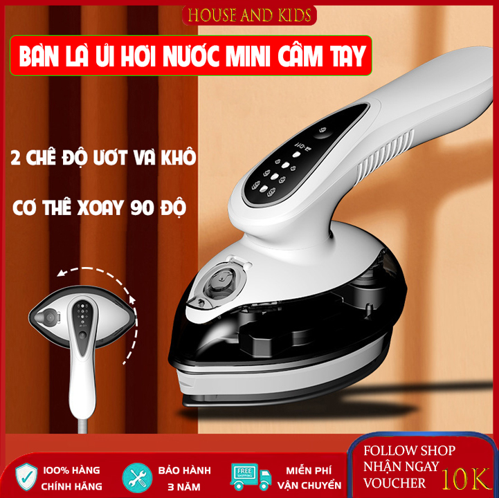 Bàn là hơi nước cầm tay mini công suất 1100W, bàn ủi hơi nước cầm tay, bàn là ủi hơi nước mini gấp gọn mang đi du lịch đi công tác loại công suất lớn