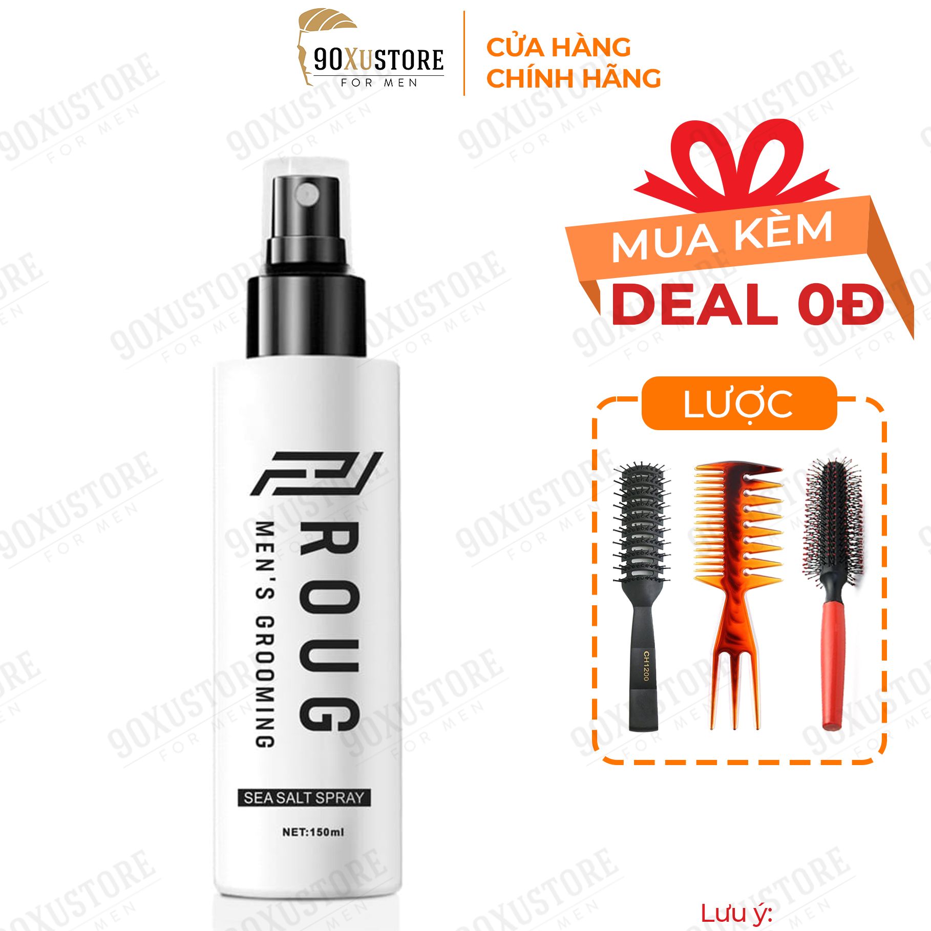 Xịt tạo phồng tóc nam Roug Sea Salt Spray Roug 150ml giảm bết tóc bảo vệ tóc khỏi nhiệt độ cao