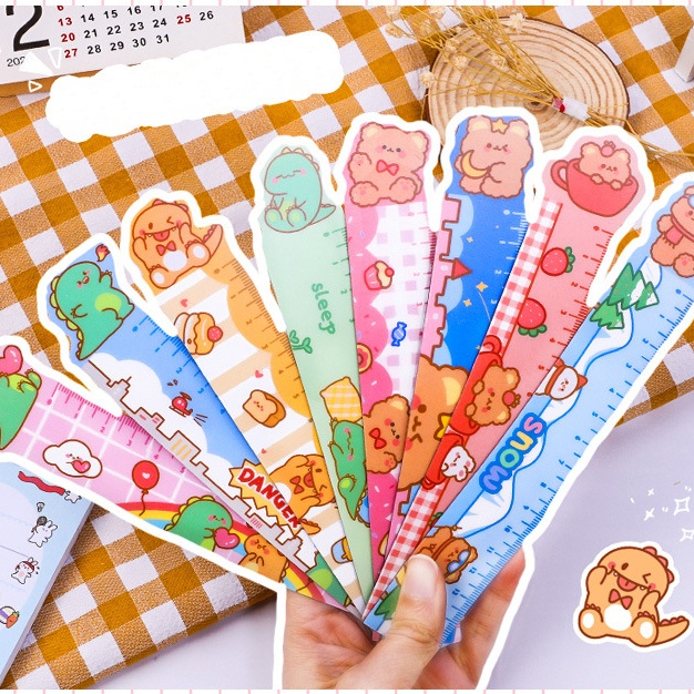 Thước kẻ dẻo học sinh có nam châm, 15cm phong cách nhật bản