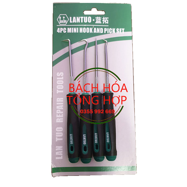Bộ móc nạy phớt kéo lò xo, móc Gioăng, phanh phe 4 PC