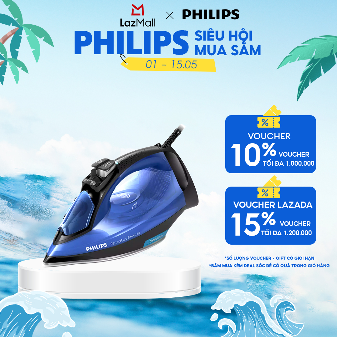 Bàn Ủi Hơi Nước Nằm Philips GC3920/20 2200- 2500W-Công Nghệ Optimaltemp, Không Cần Điều Chỉnh Nhiệt Độ - Hàng Phân Phối Chính Hãng - Bảo Hành 24 Tháng