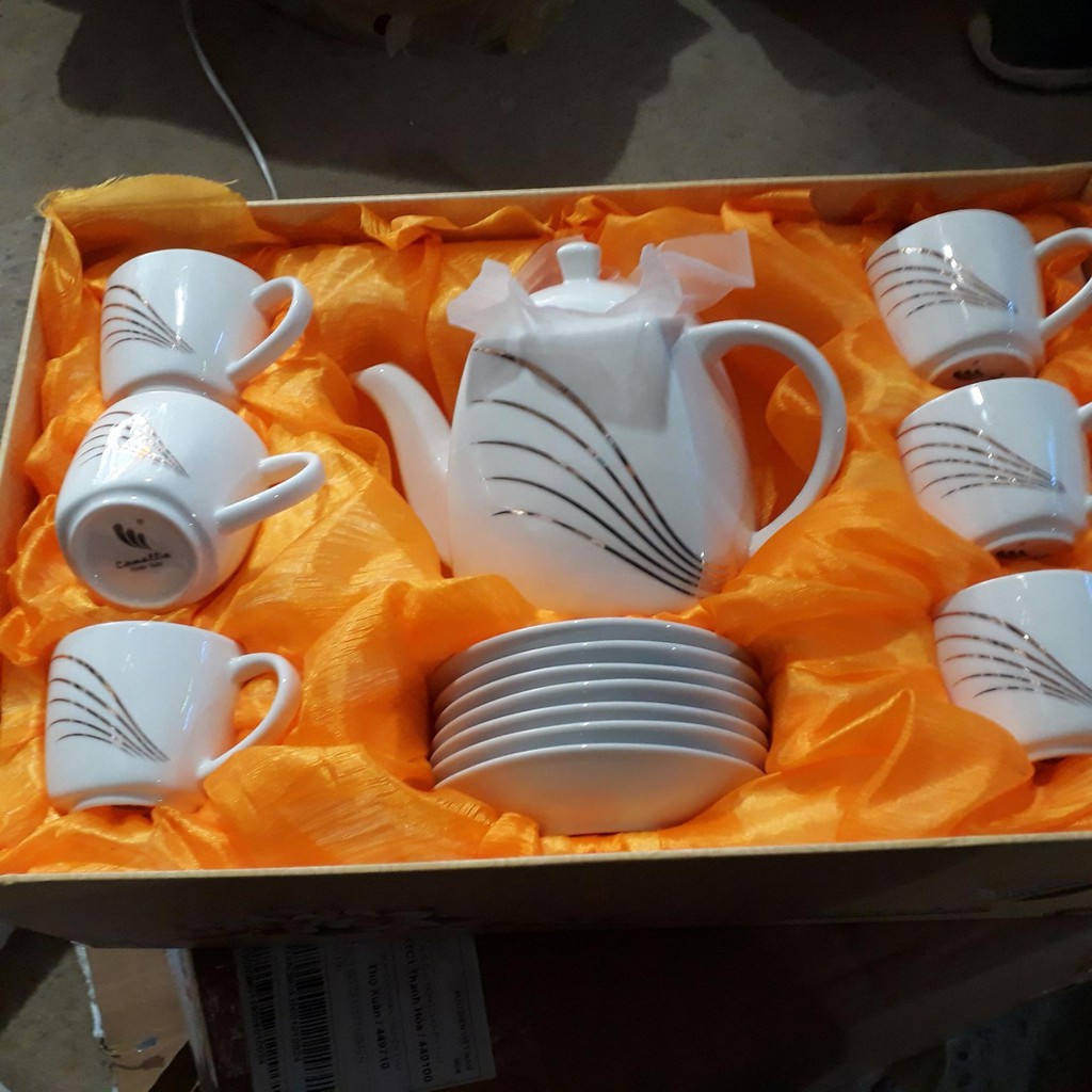 [BAO ĐẸP] BỘ TÁCH TRÀ HOA VĂN NHIỀU MẪU HOÀNG 6 LY KÈM DĨA - BỘ ẤM CHÉN UỐNG TRÀ DÙNG LÀM QUÀ TẶNG CAO CẤP GIAO MẪU NGẪU NHIÊN