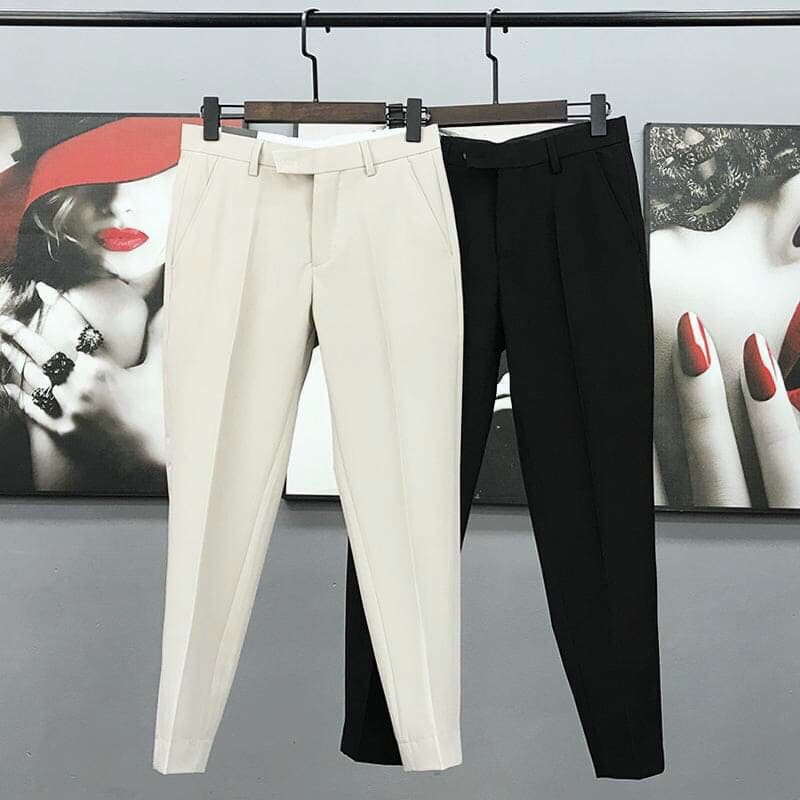 Quần âu nam, quần baggy đen co dãn ôm ống côn vải chống nhăn cao cấp không bai, xù