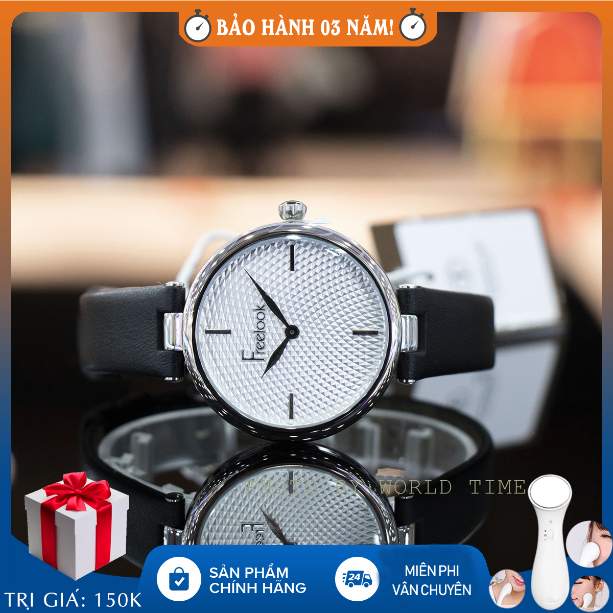 Đồng hồ nữ Freelook FL.1.10113, full box, sổ bảo hành toàn quốc, mặt kính Mineral, chống xước, chống nước
