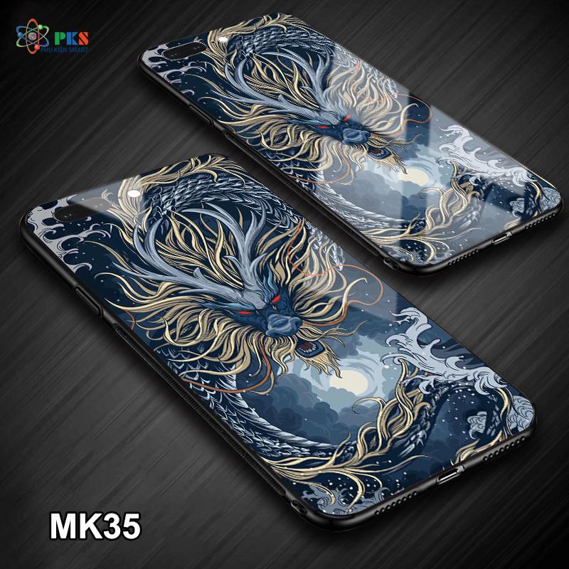 Ốp lưng Iphone in 3D hình rồng mặt lưng kính sáng bóng