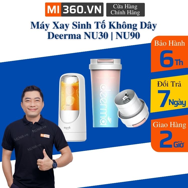 Máy Xay Sinh Tố Cầm Tay Không Dây Deerma DEM-NU30✅ Kích Thước Nhỏ Gọn✅ Hàng Chính Hãng