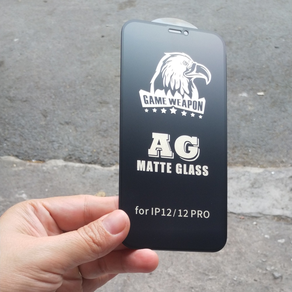 Miếng dán kính cường lực nhám full màn hình game thủ cho iPhone 12/12 Pro 6.1 inch Viền Trong