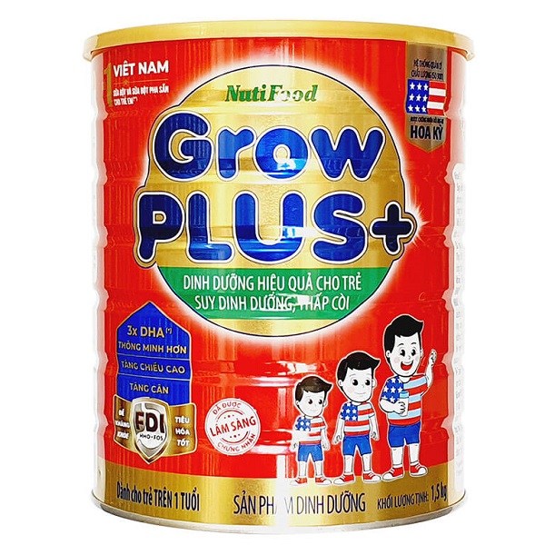 Sữa nutifood grow plus+ đỏ 1500g dành cho trẻ từ 1-10 tuổi hsd 8/2024