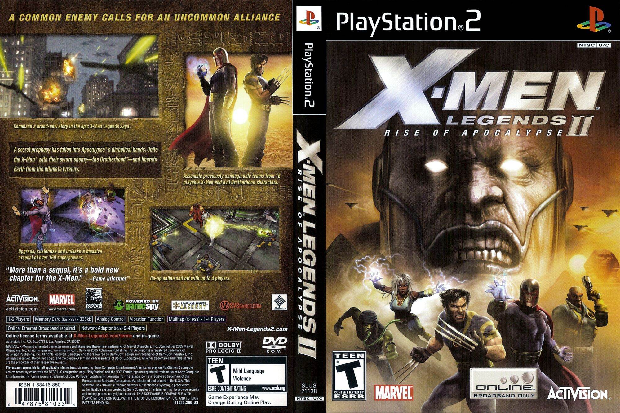 Game ps2 marvel x men 2