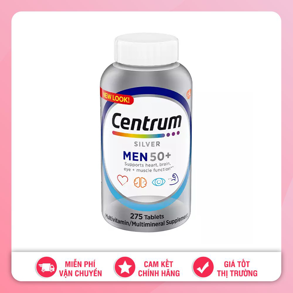 Viên uống vitamin tổng hợp cho nam centrum silver men 50+ mỹ 275 viên