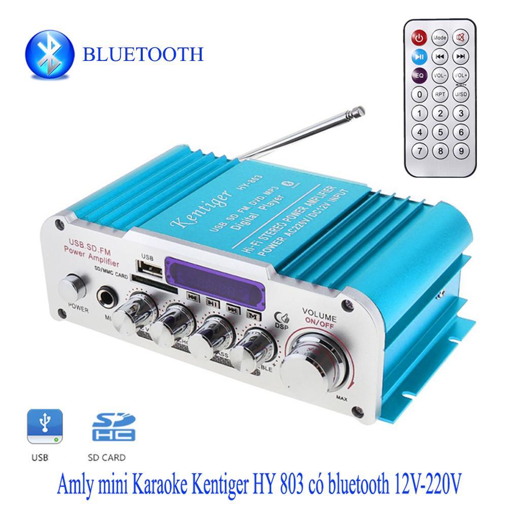 Bán amly mini, Amly mini Karaoke Kentiger HY 803 12V-220V Bluetooth Amply Ôtô Chất Lượng Cao, Giá Amply Karaoke Gia Đình, Ampli Mini Công Suất Lớn dành cho nhau cầu thưởng thức âm thanh sống động bảo hành uy tín toàn quốc