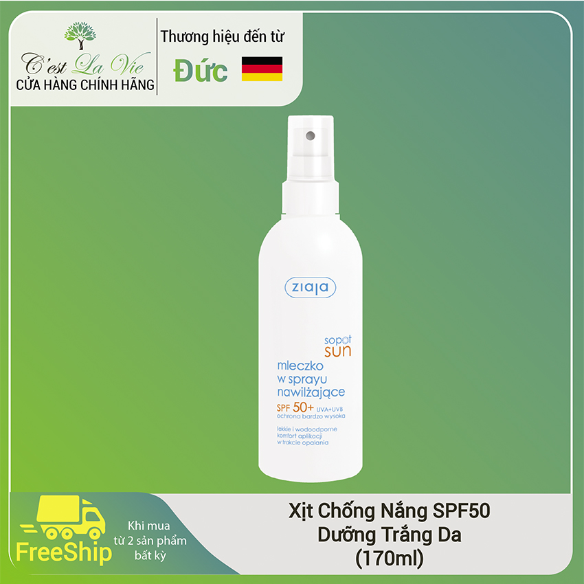 ZIAJA Sopot Sun Kem chống nắng dưỡng ẩm dạng xịt SPF30
